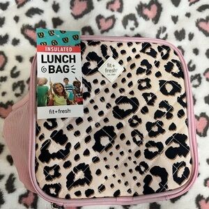 Pink Leopard Print Kids Lunch Bag